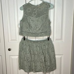 Xhilaration (Target) Mint Lace Top and Skirt Set